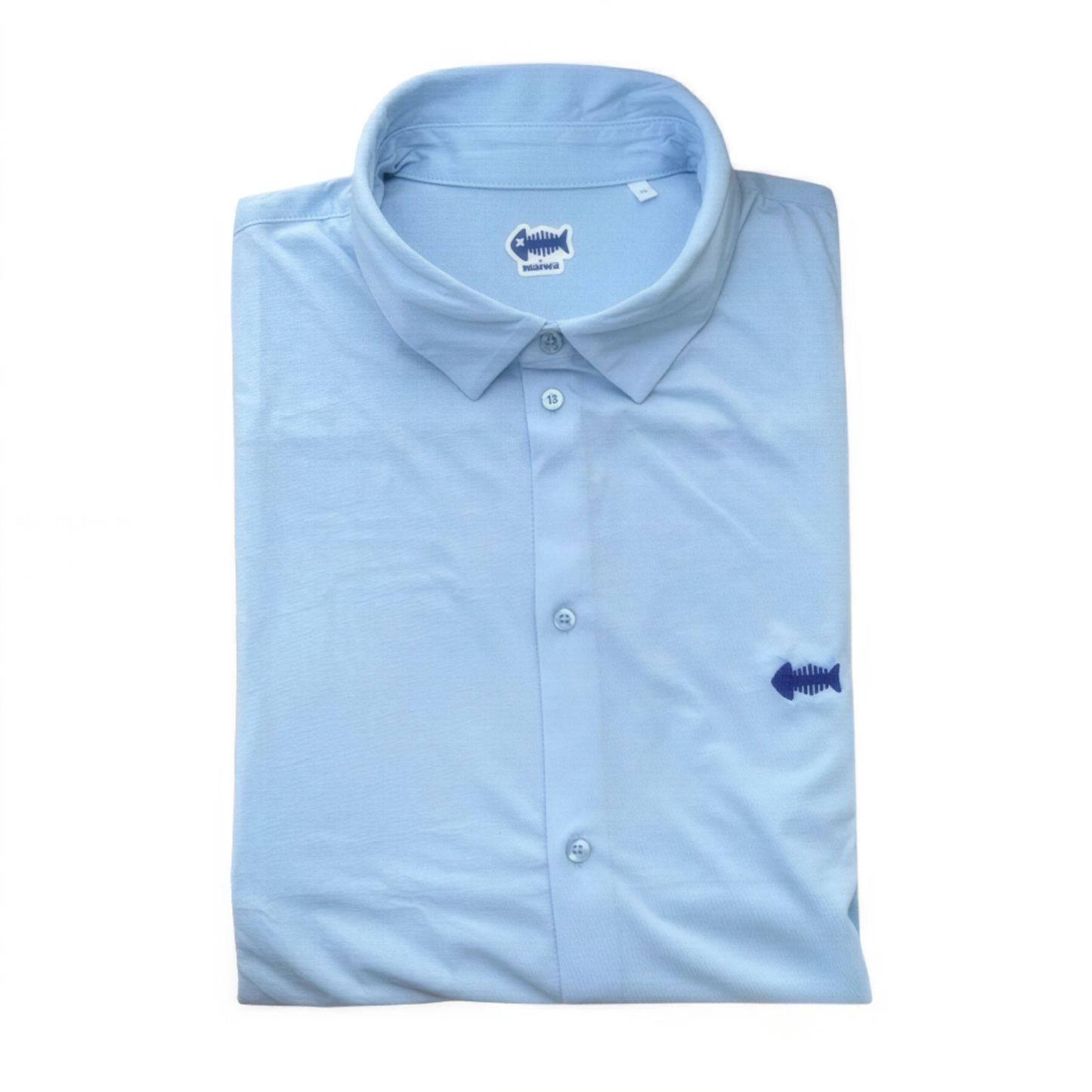 Camisa celeste (bordado marino)