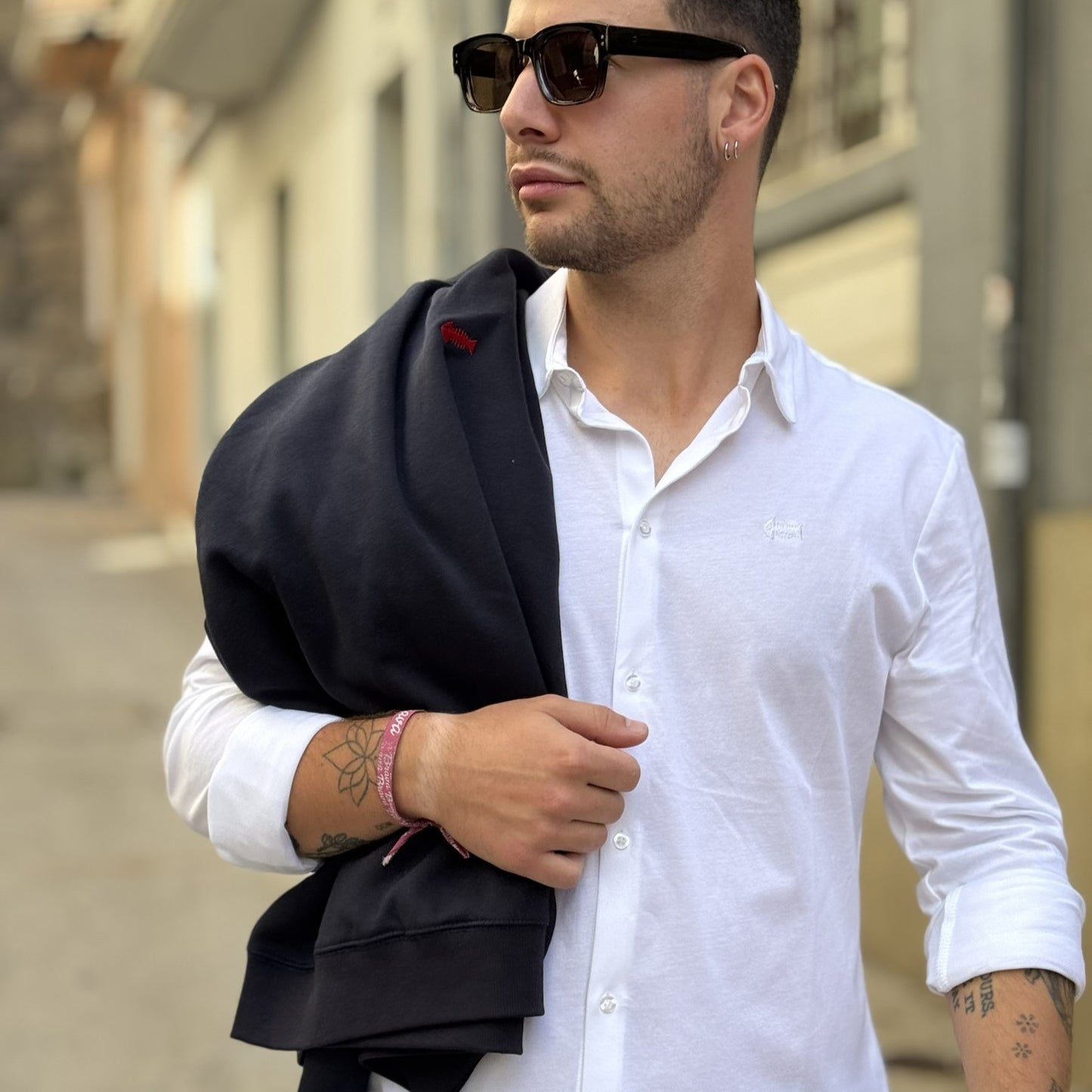 PACK CAMISA blanca +SUDADERA basica marino