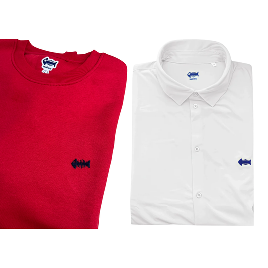 PACK CAMISA blanca +SUDADERA basica roja