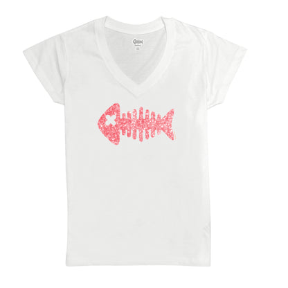 Camiseta  Glitter coral V